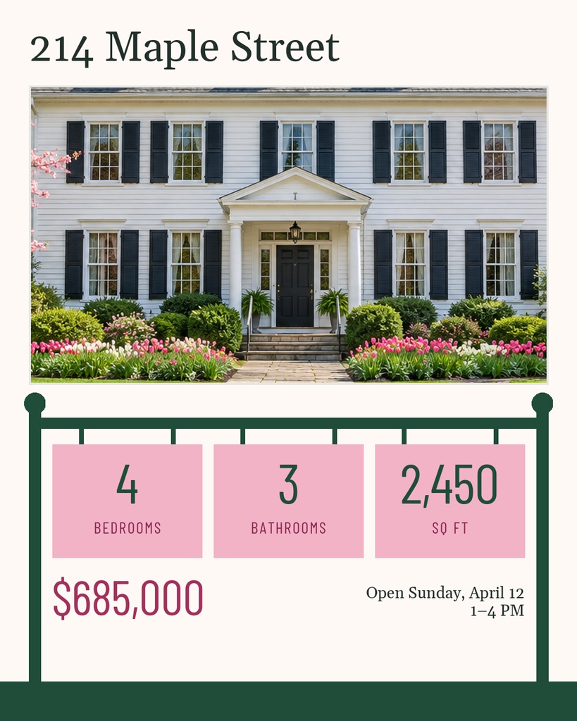 Preview for Spring Open House On Maple Street Carousel Detail Template