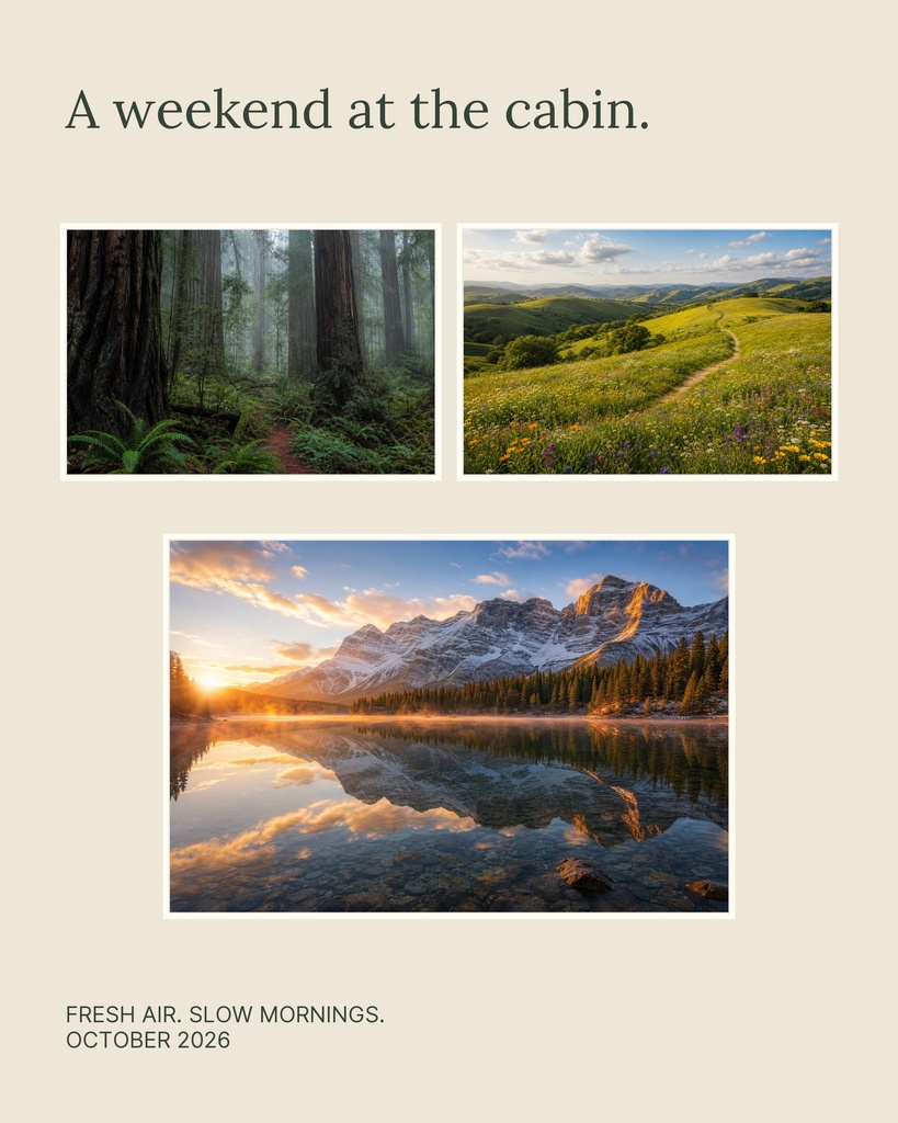 Preview for A Weekend At The Cabin Memory Page Template