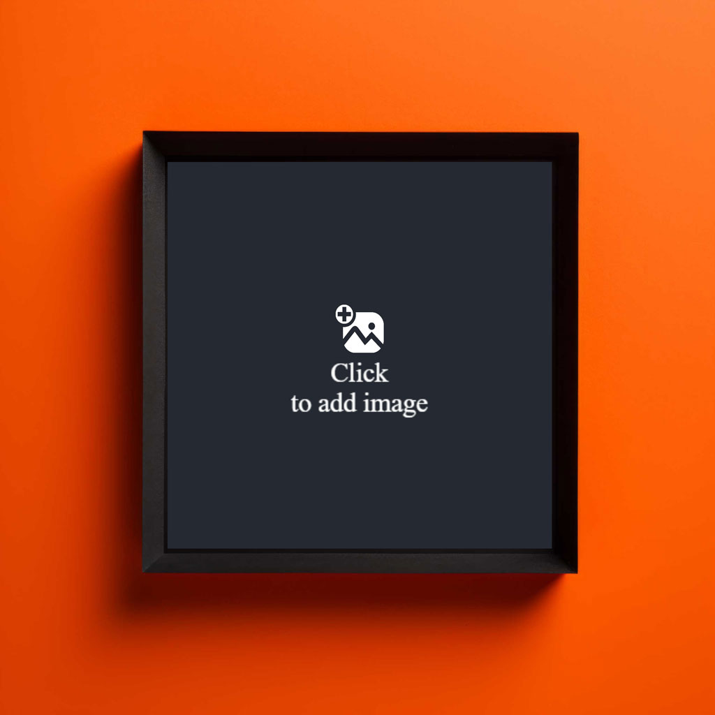 Black frame on an orange wall