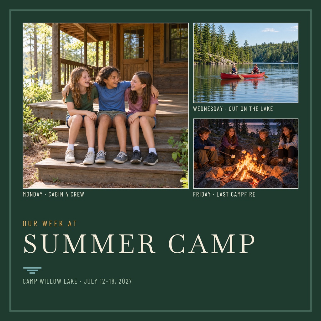 Preview for Our Week At Summer Camp Square Collage Template