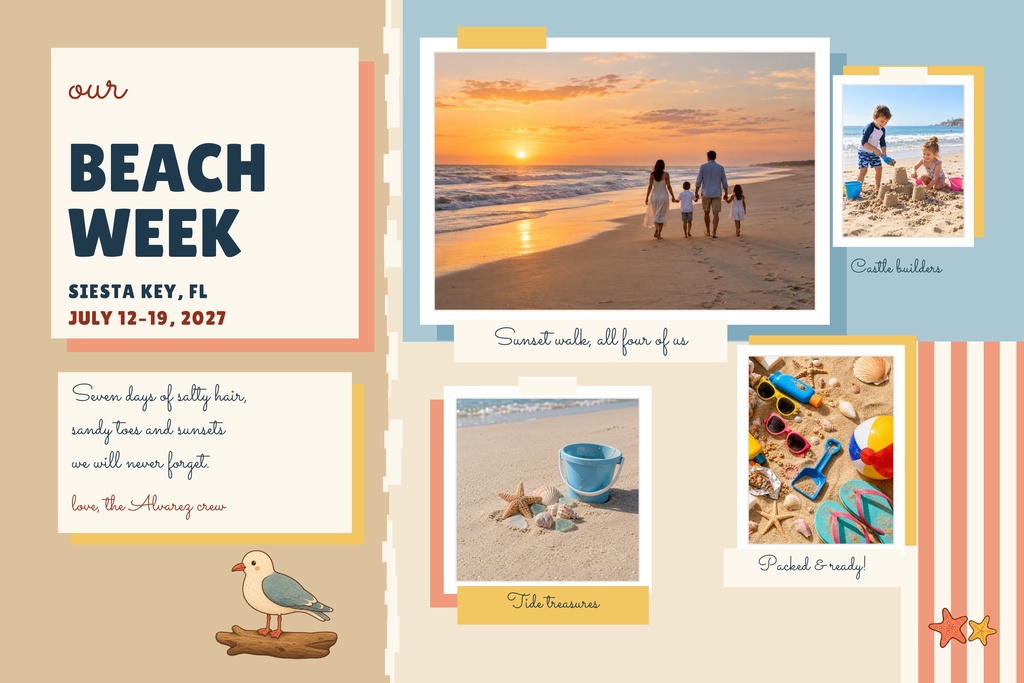 Preview for Our Beach Week Landscape Collage Template