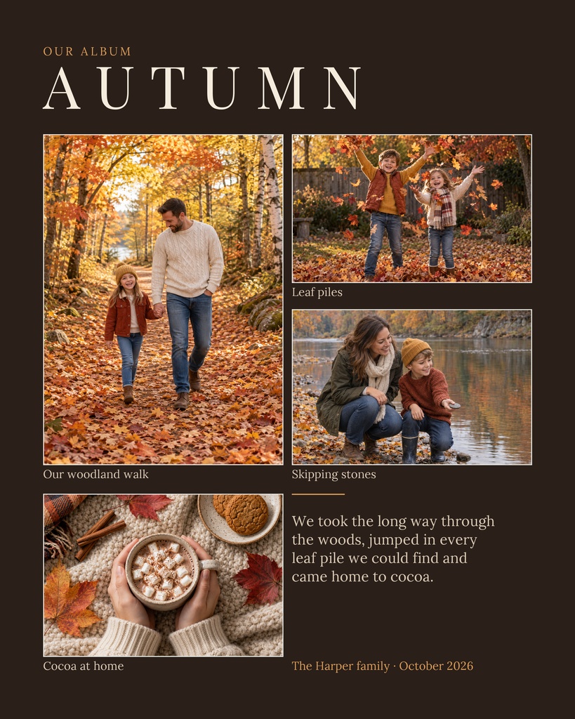 Preview for Our Autumn Album Memory Page Template