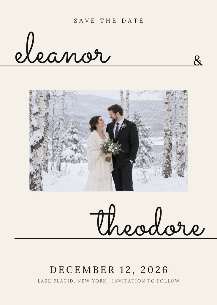 Preview for Ivory And Ink Save The Date Template