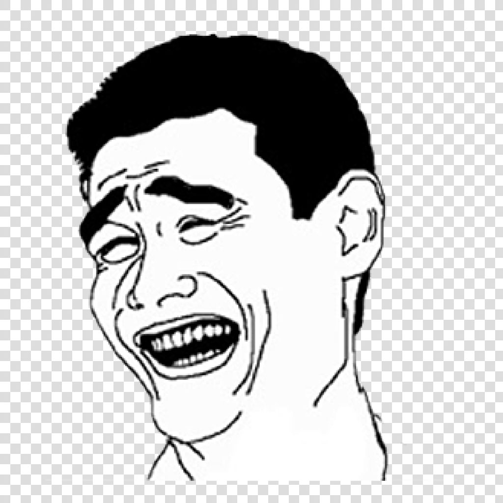 Black and white illustration of a man with a distorted face yelling.