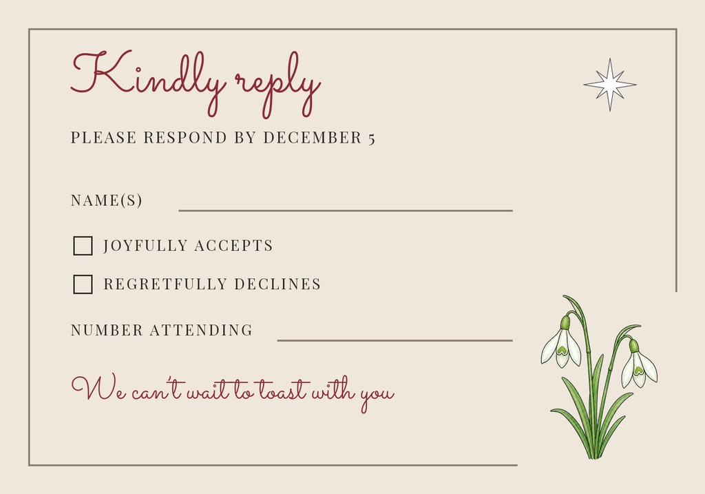 Preview for Engaged For The Holidays Rsvp Card Template