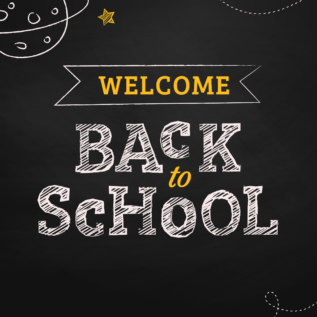 Back to school illustration with chalkboard design