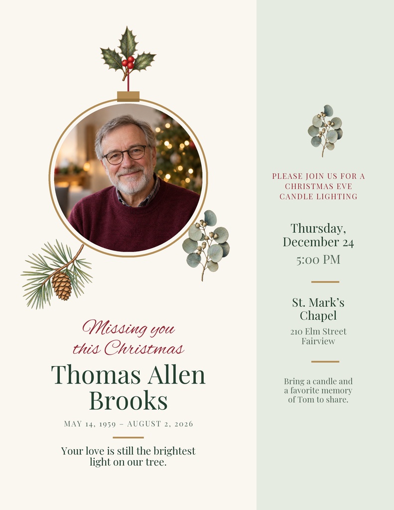 Preview for Missing You This Christmas Letter Flyer Template