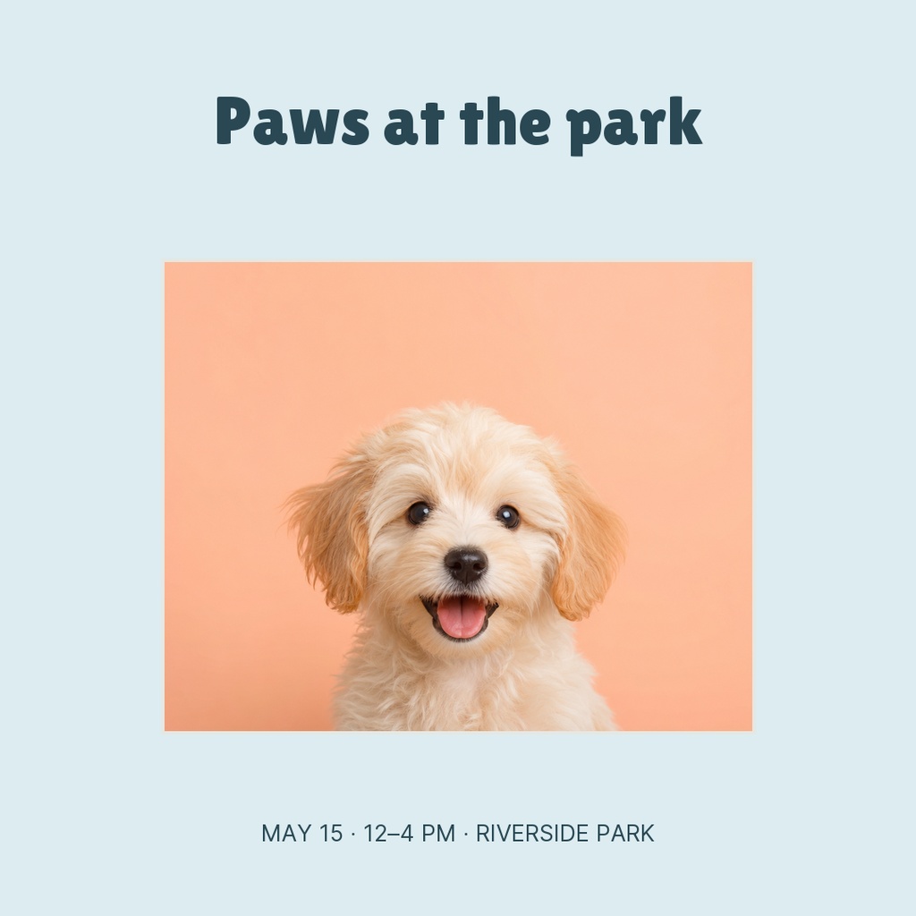 Preview for Paws At The Park Square Post Template