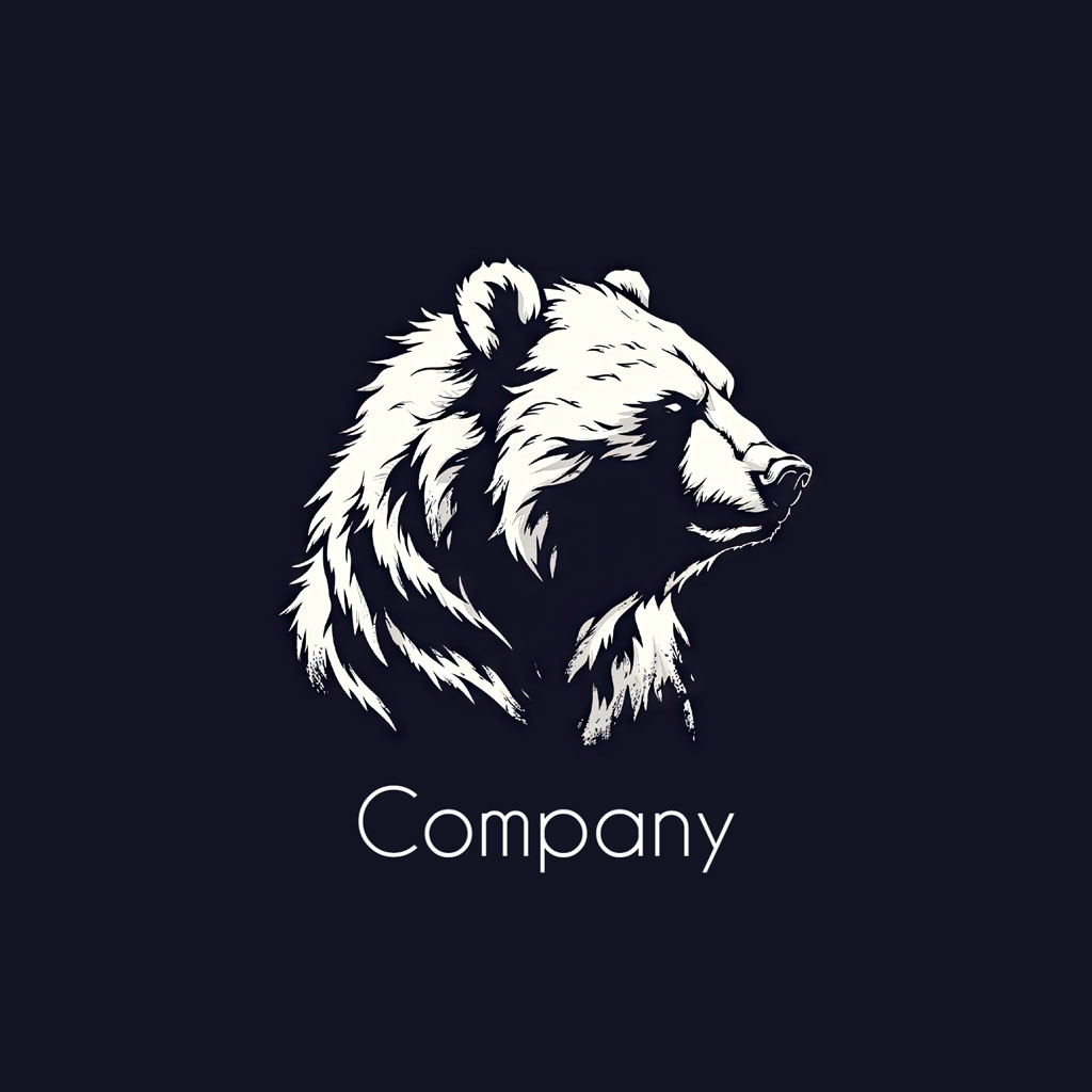 White bear logo on a dark background