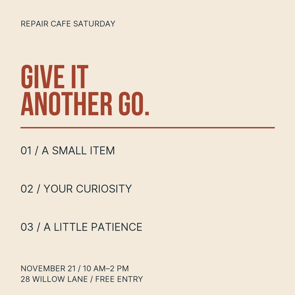 Preview for Repair Cafe Saturday Square Post Template