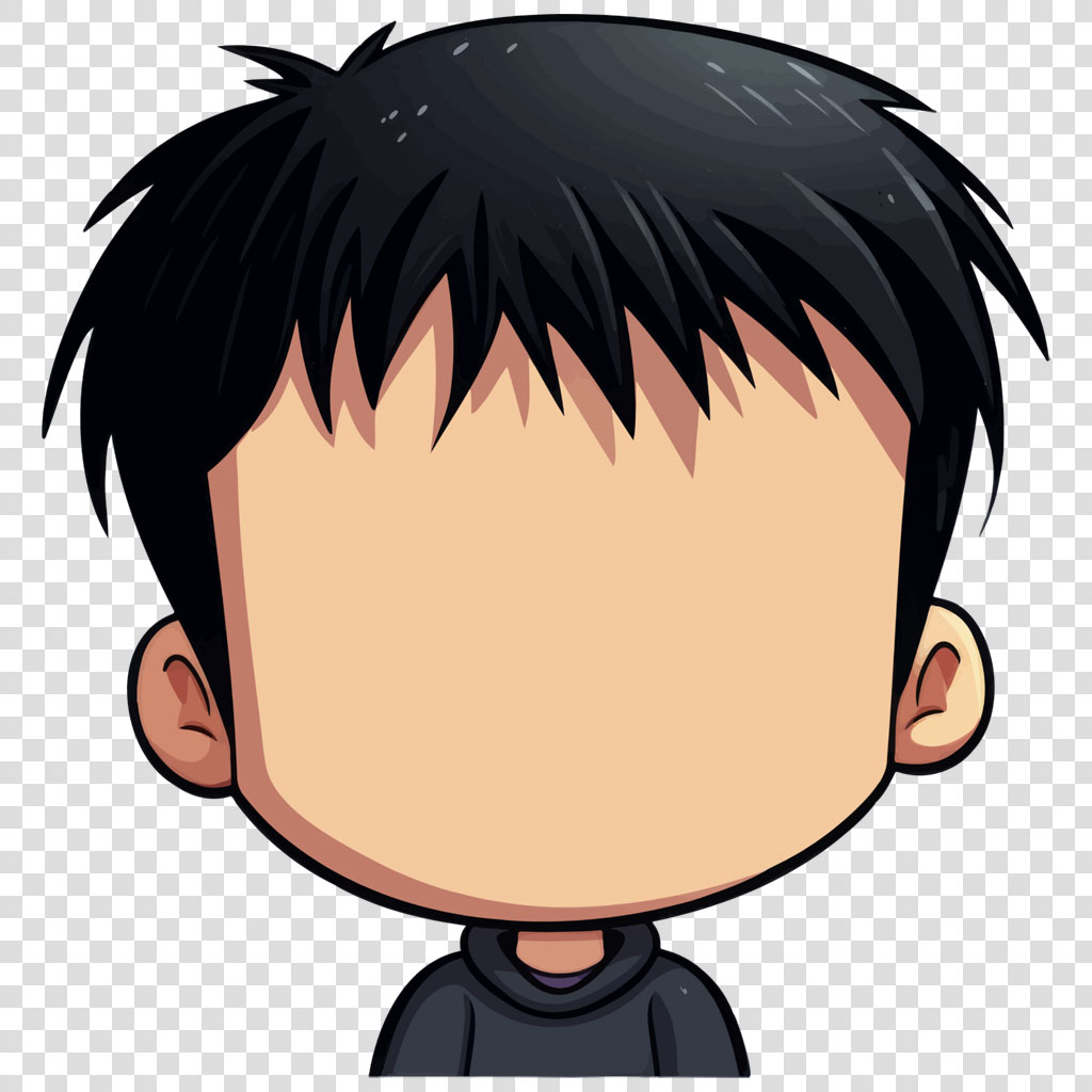 Cartoon character with blank face