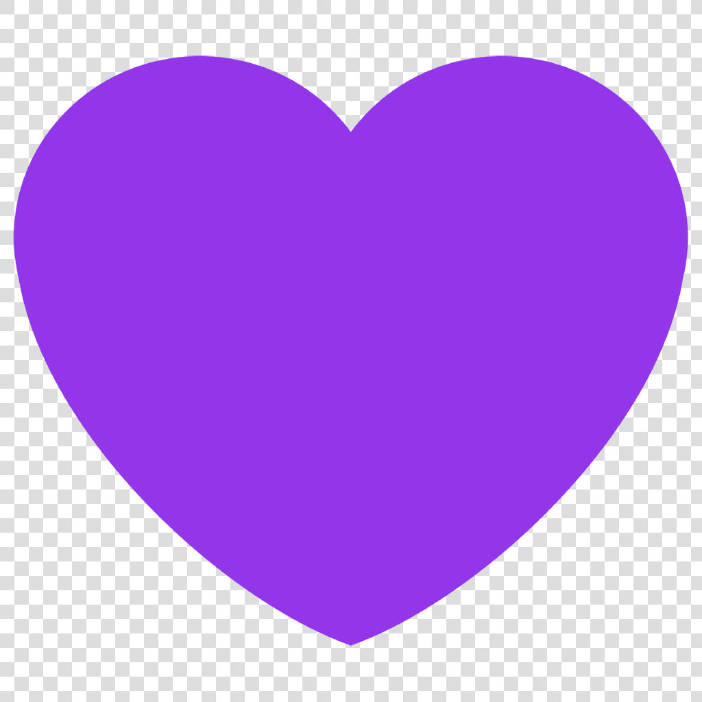 Purple heart icon on black background