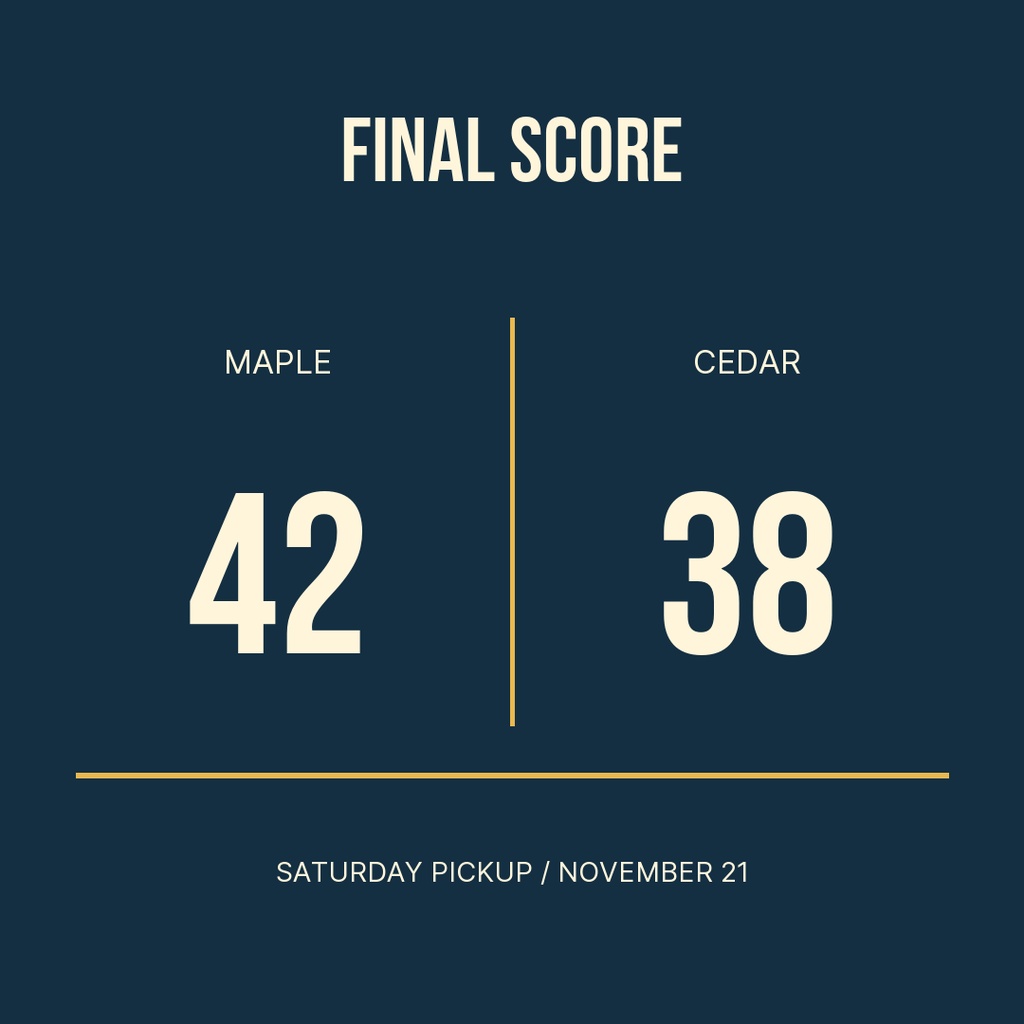 Preview for Courtside At Maple Park Score Post Template