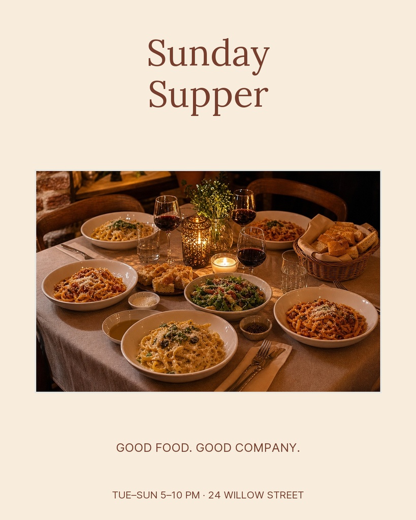 Preview for Sunday Supper Portrait Post Template