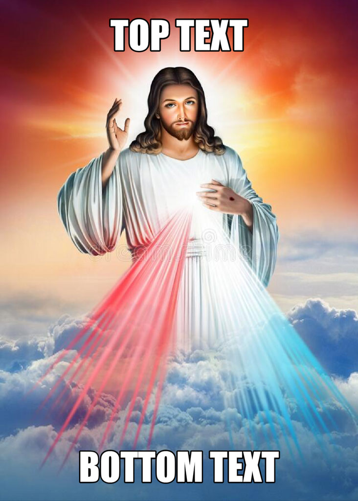Jesus Christ with divine beams