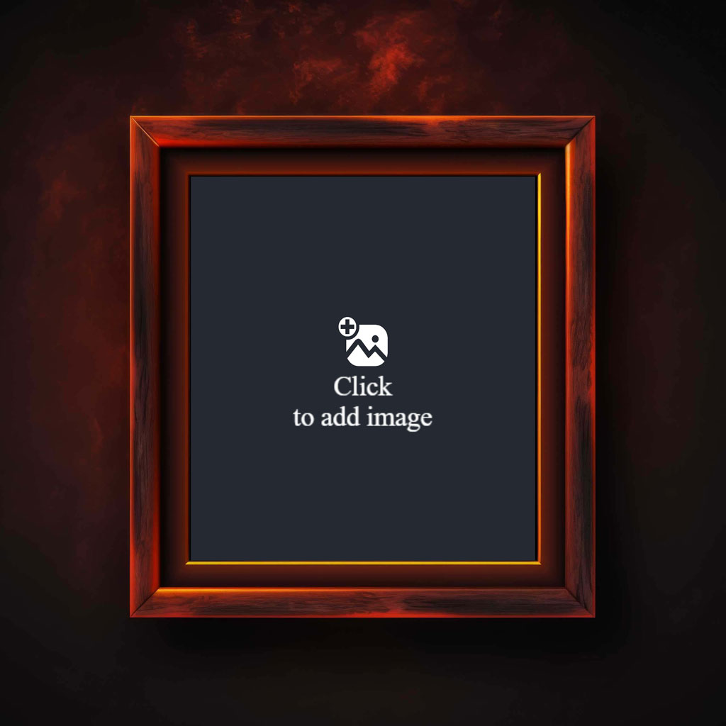 Dark red wooden picture frame with black center