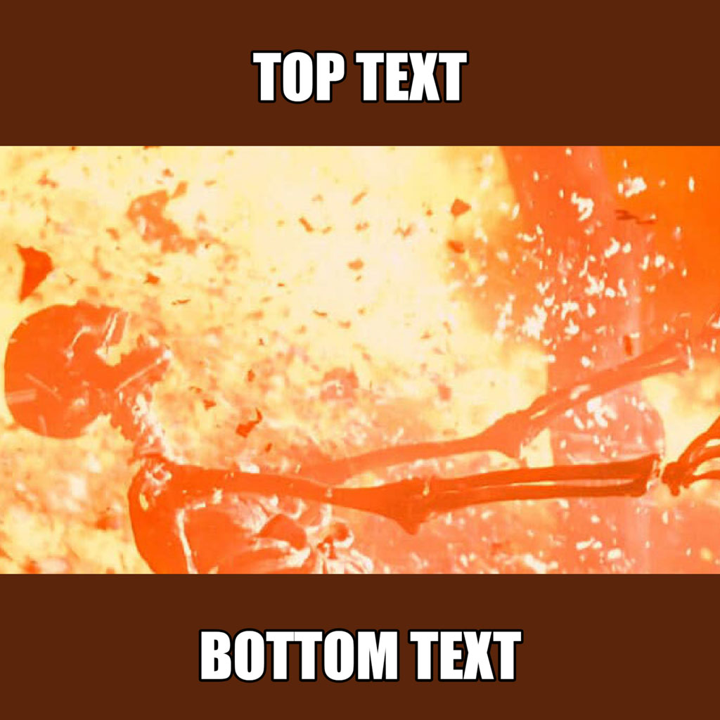 A skeleton meme template