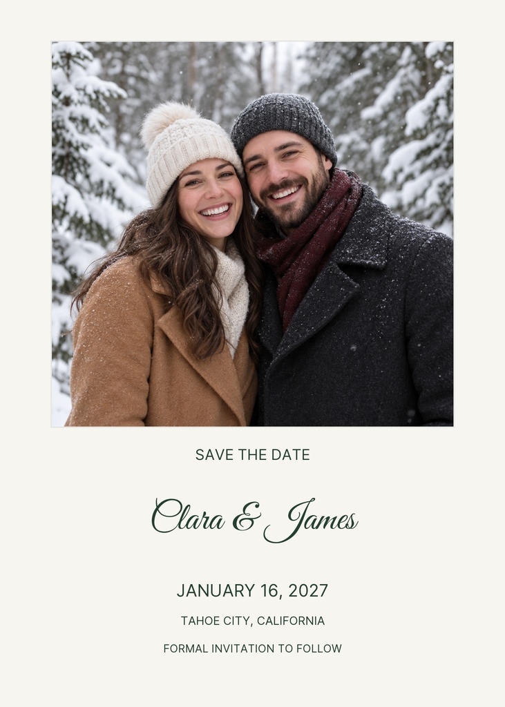 Preview for First Snow Wedding Save The Date Template