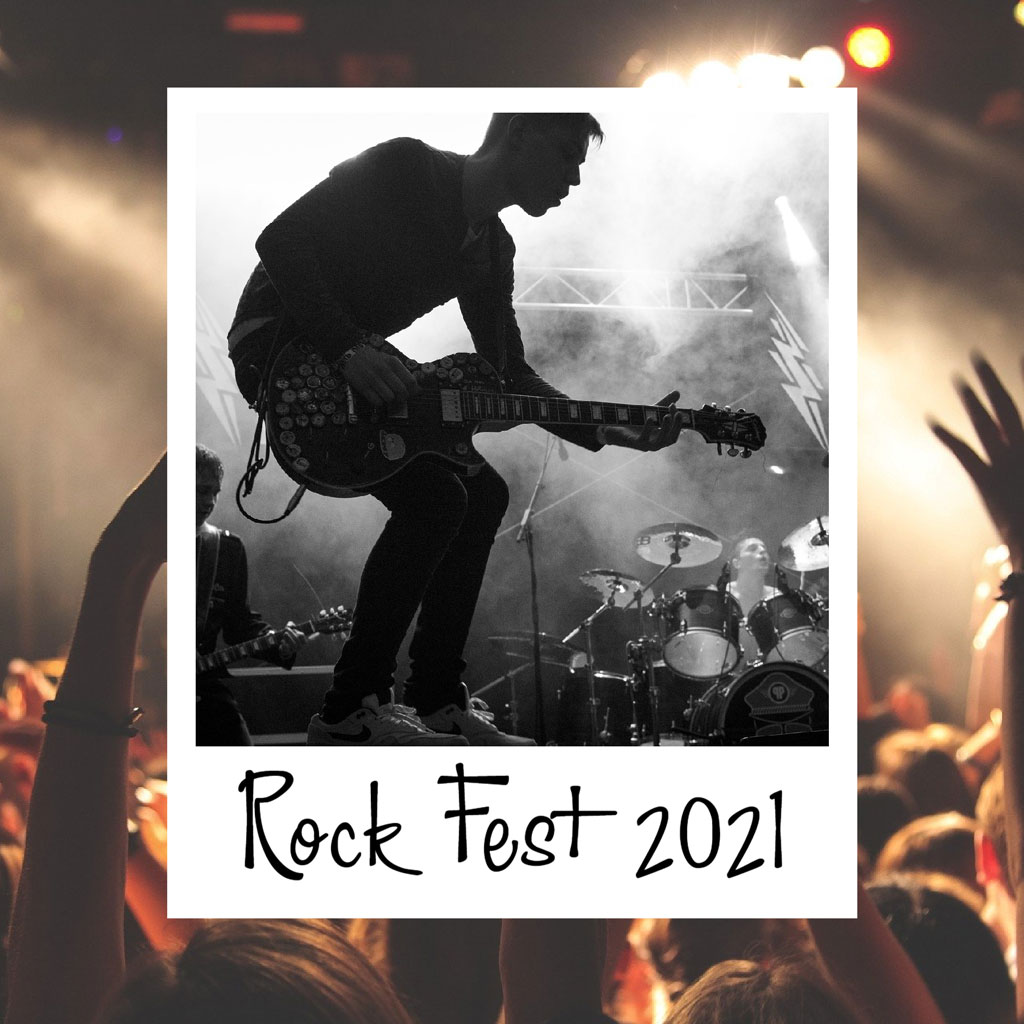 Rock musician performing on stage at Rock Fest 2021