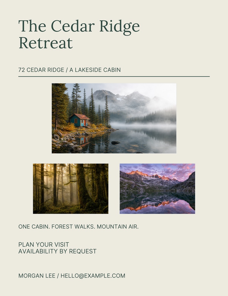 Preview for The Cedar Ridge Retreat Letter Flyer Template