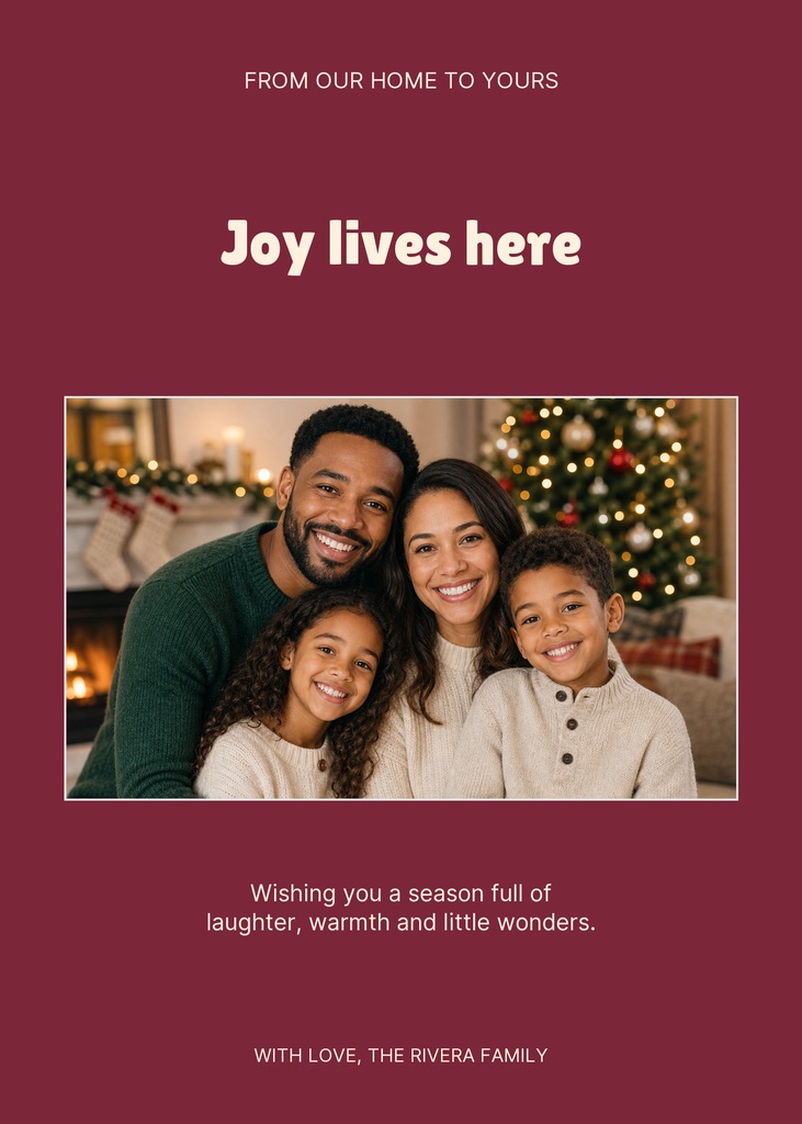 Preview for Joy Lives Here Portrait Holiday Card Template