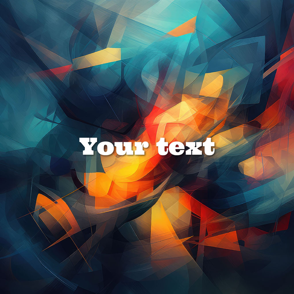 Abstract background with orange, blue, and red geometric shapes