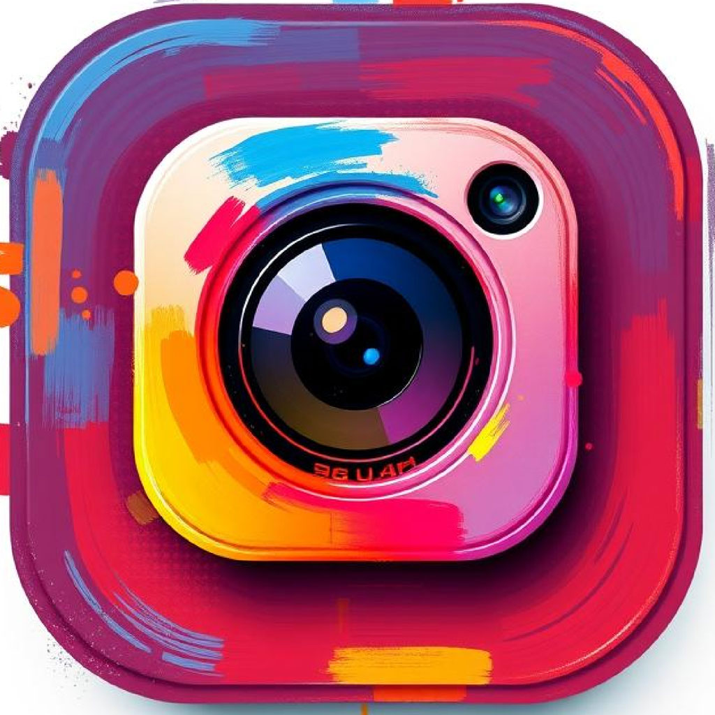 Colorful smartphone camera illustration