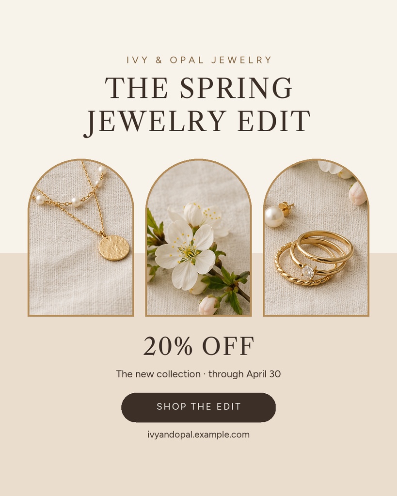 Preview for The Spring Jewelry Edit Portrait Post Template