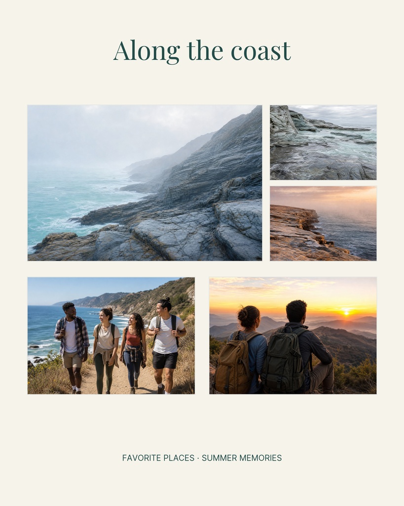 Preview for Along The Coast Scrapbook Photo Page Template