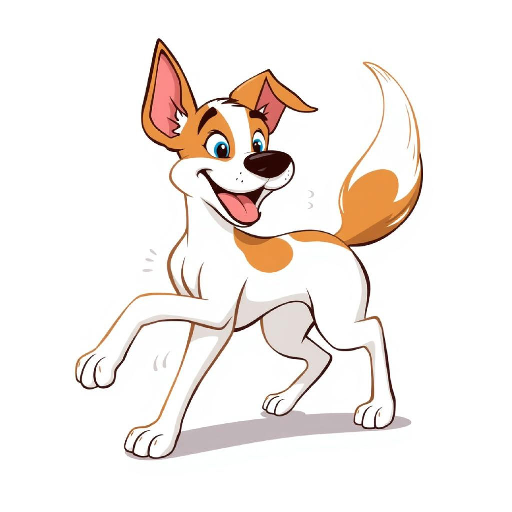 Cartoon man in white shirt and brown pants giving thumbs up