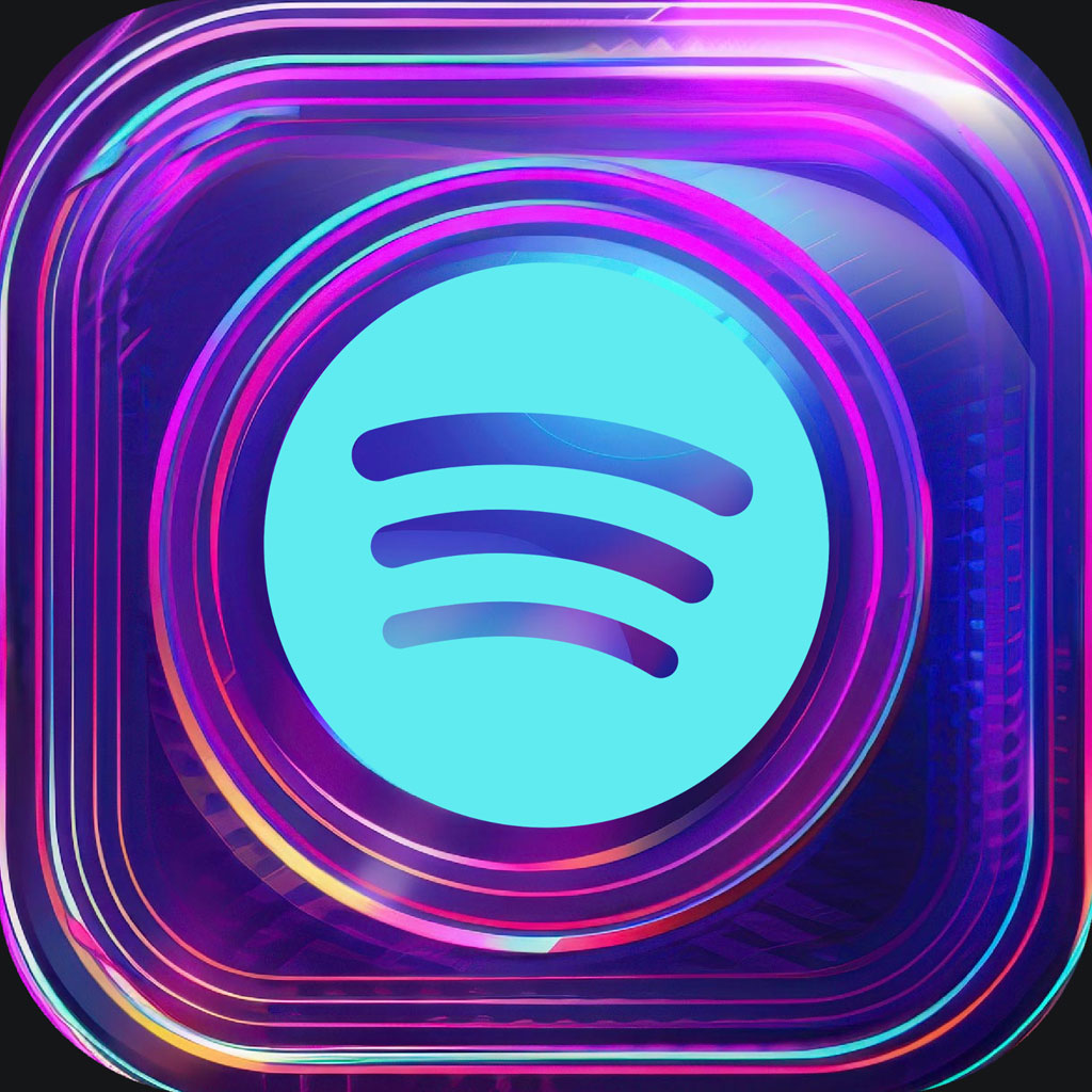 Spotify logo icon with neon effect