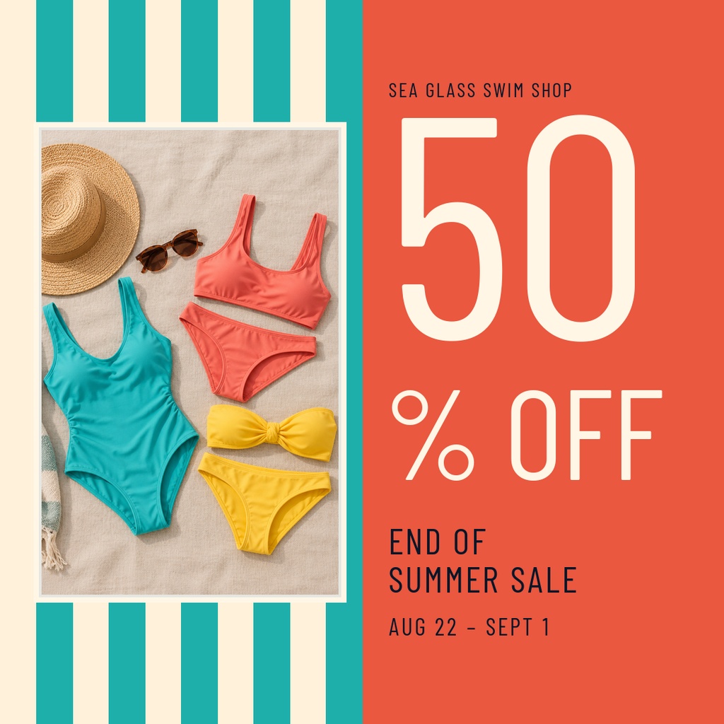 Preview for The Swim Shop Summer Sale Square Post Template