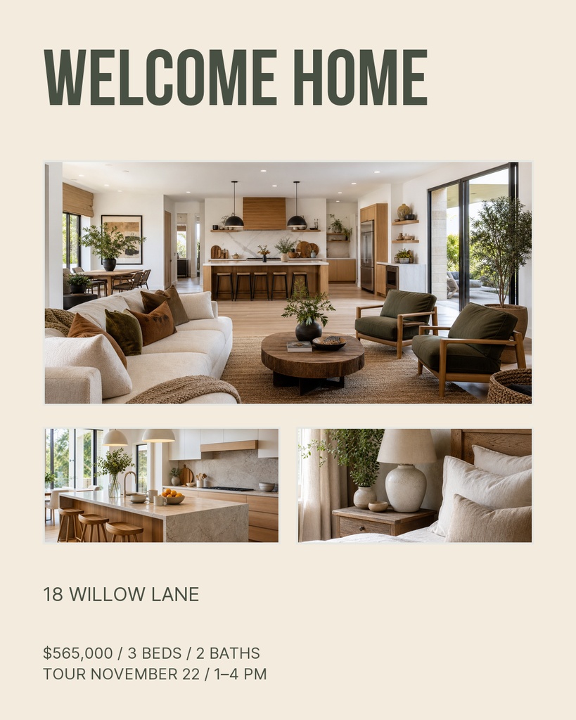 Preview for Cottage On Willow Lane Portrait Post Template