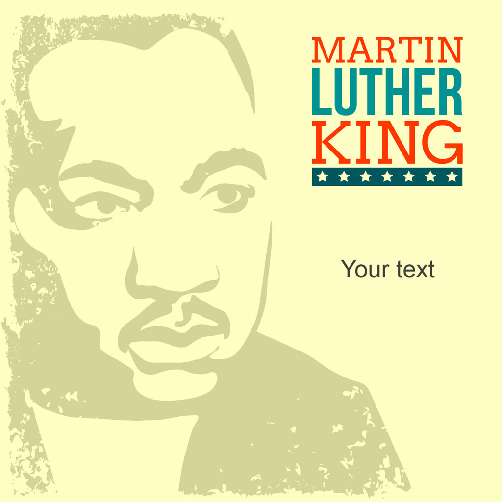 Martin Luther King template with placeholder text