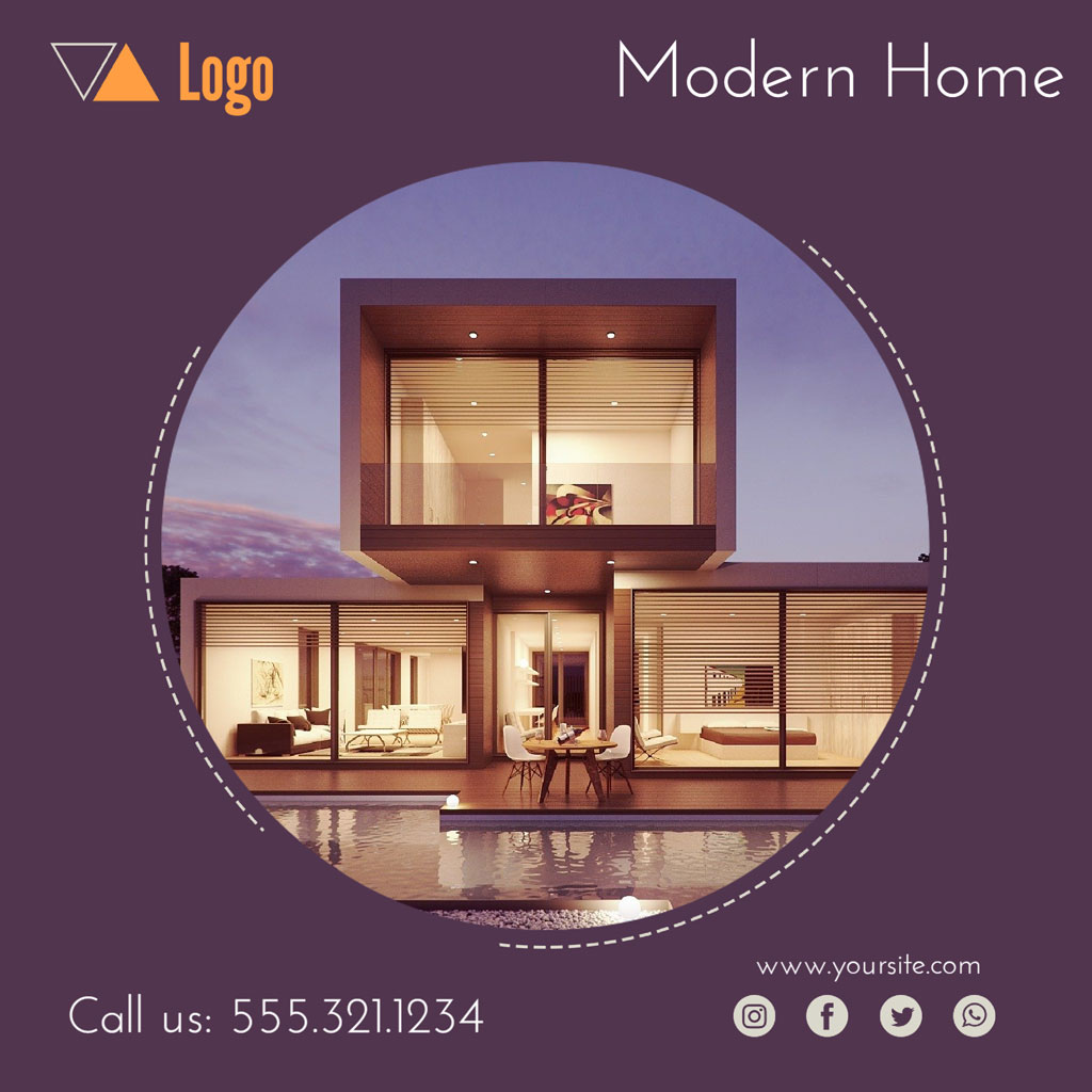 Modern home with large windows and outdoor pool