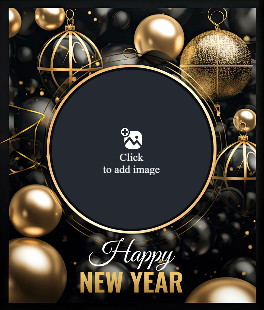 Family celebrating New Year with kisses