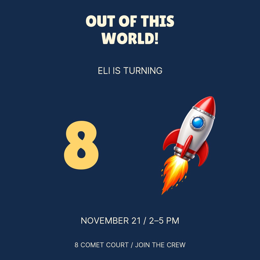Preview for Eight Is Out Of This World Square Post Template