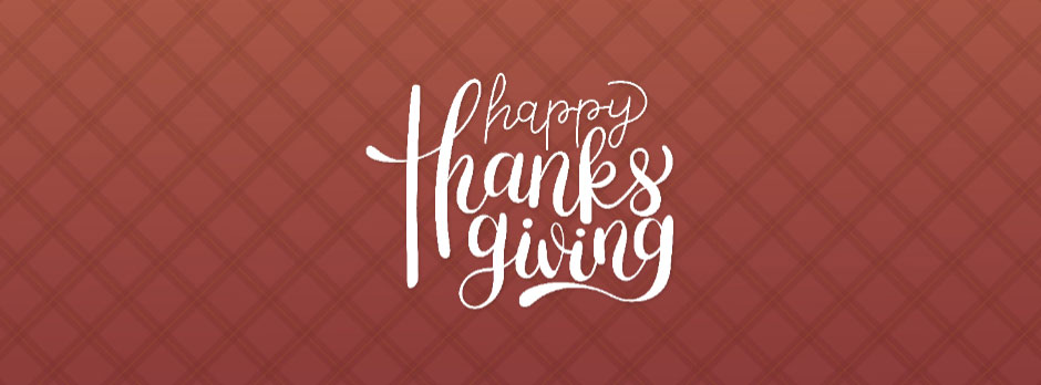 Happy Thanksgiving greeting card with red diamond pattern
