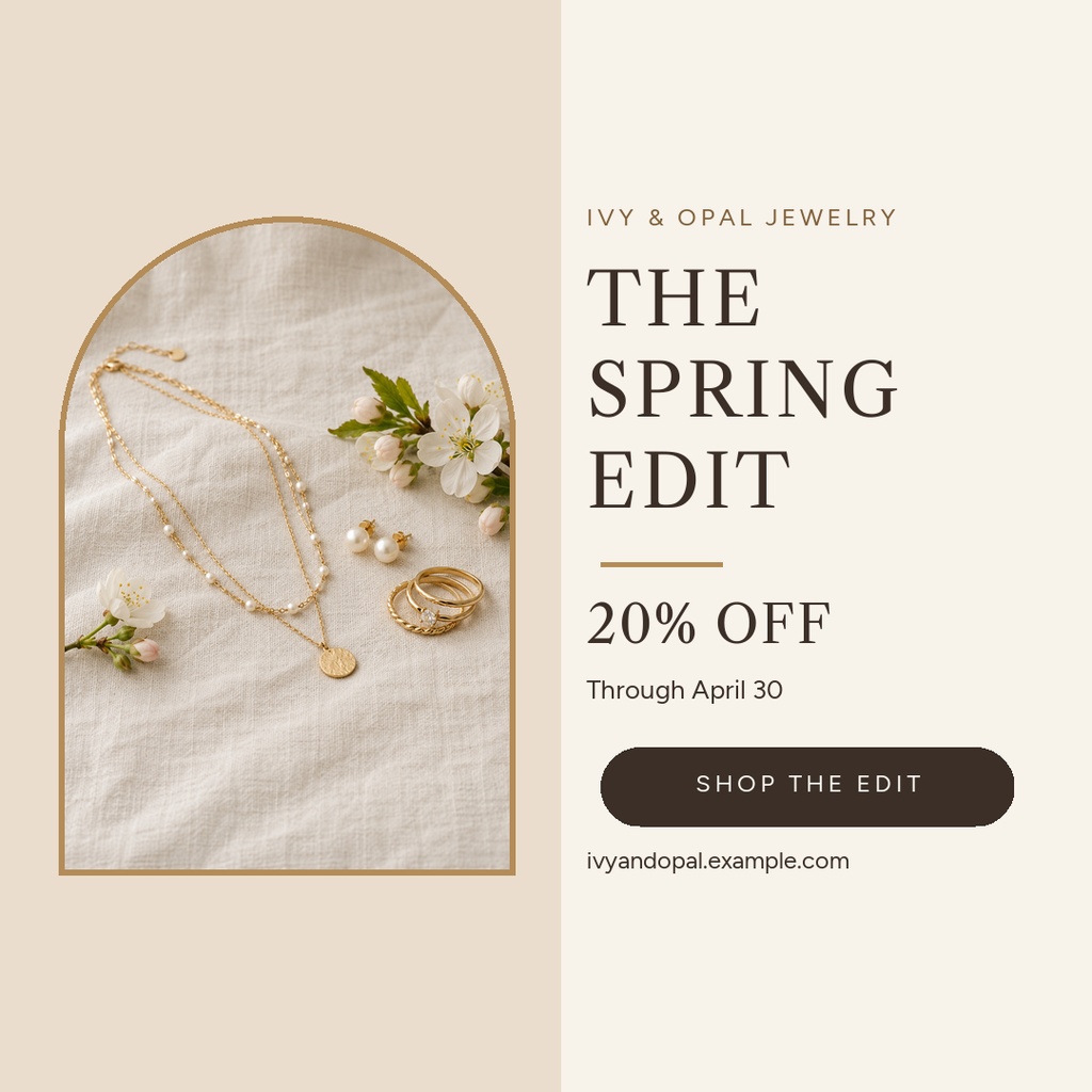 Preview for The Spring Jewelry Edit Square Post Template