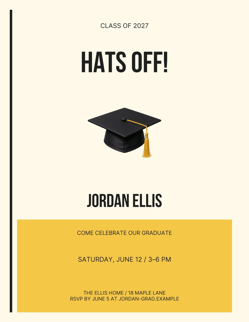 Preview for Hats Off Jordan Letter Flyer Template