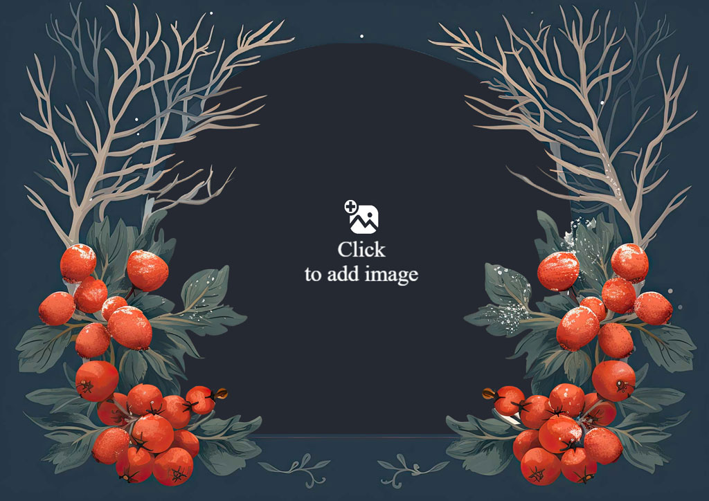 A man, woman, and young girl smiling together in a decorative autumn-themed frame.