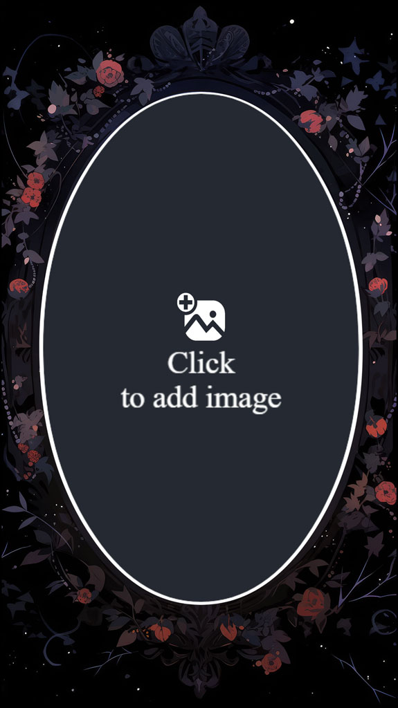 Dark floral frame with oval center