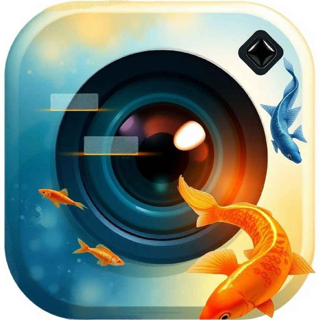 Camera app icon with goldfish