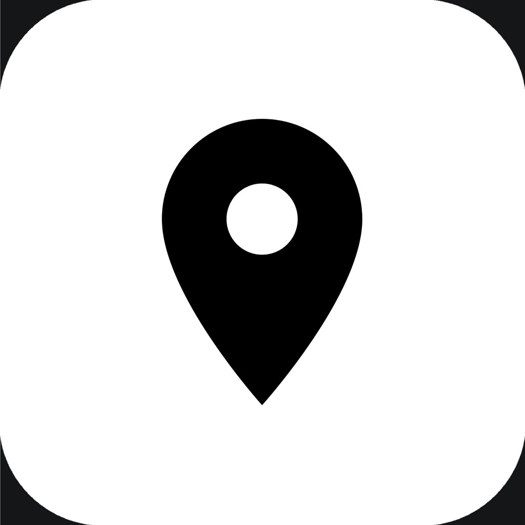 Black location pin icon