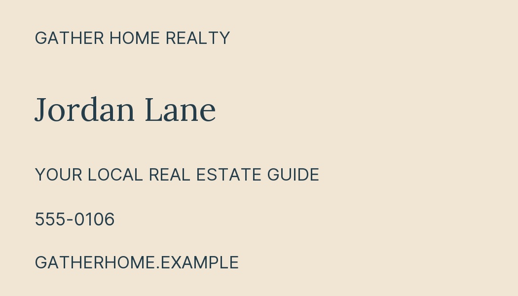 Preview for A Place To Gather Agent Contact Card Template