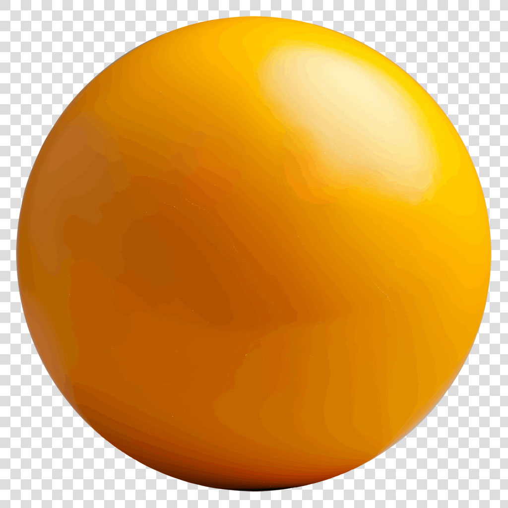 A yellow sphere with a shiny surface