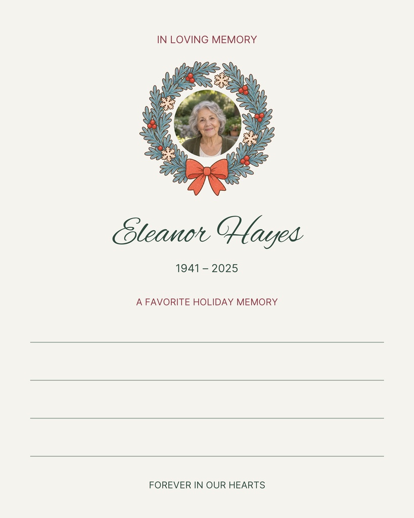 Preview for Remembered This Season Memory Page Template