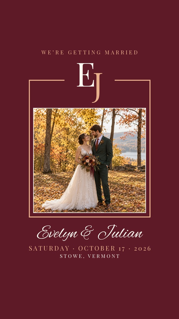 Preview for Autumn Ember Wedding Story Opener Template