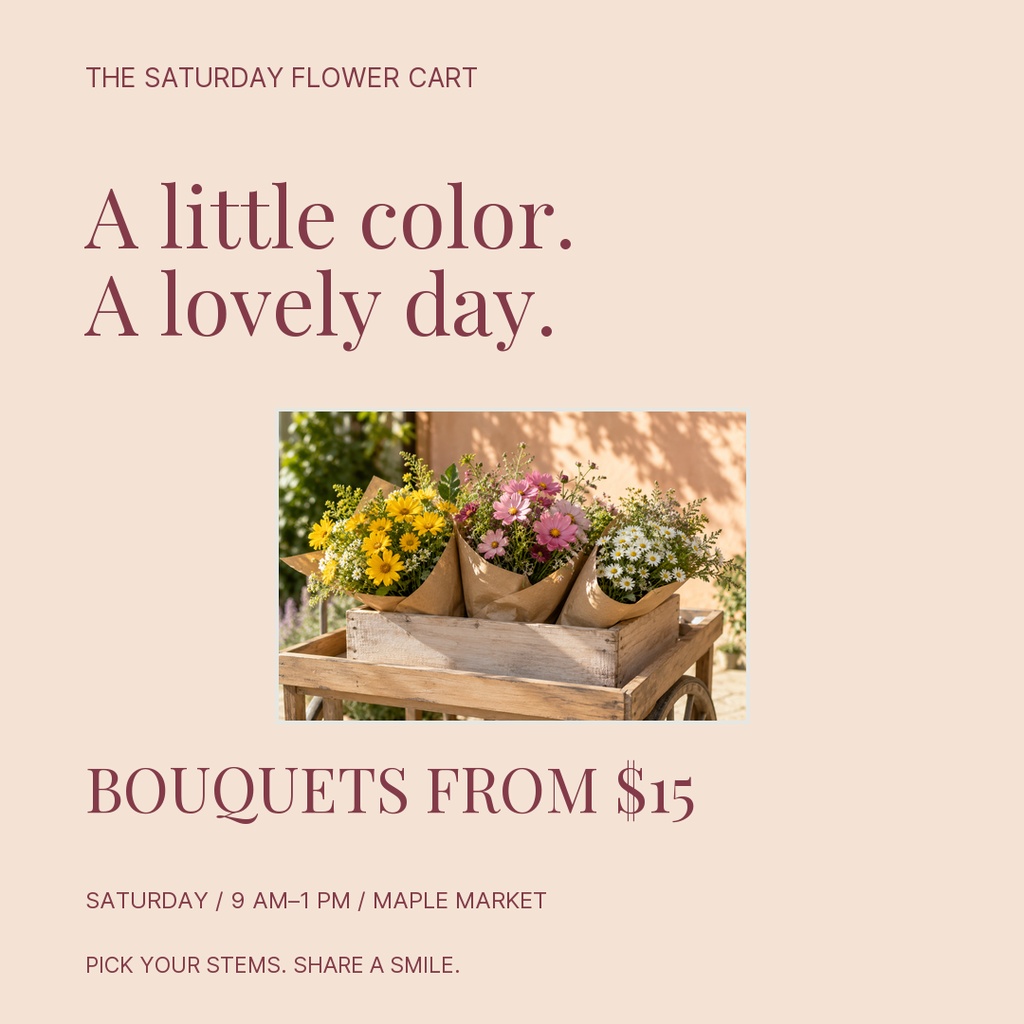 Preview for The Saturday Flower Cart Square Post Template