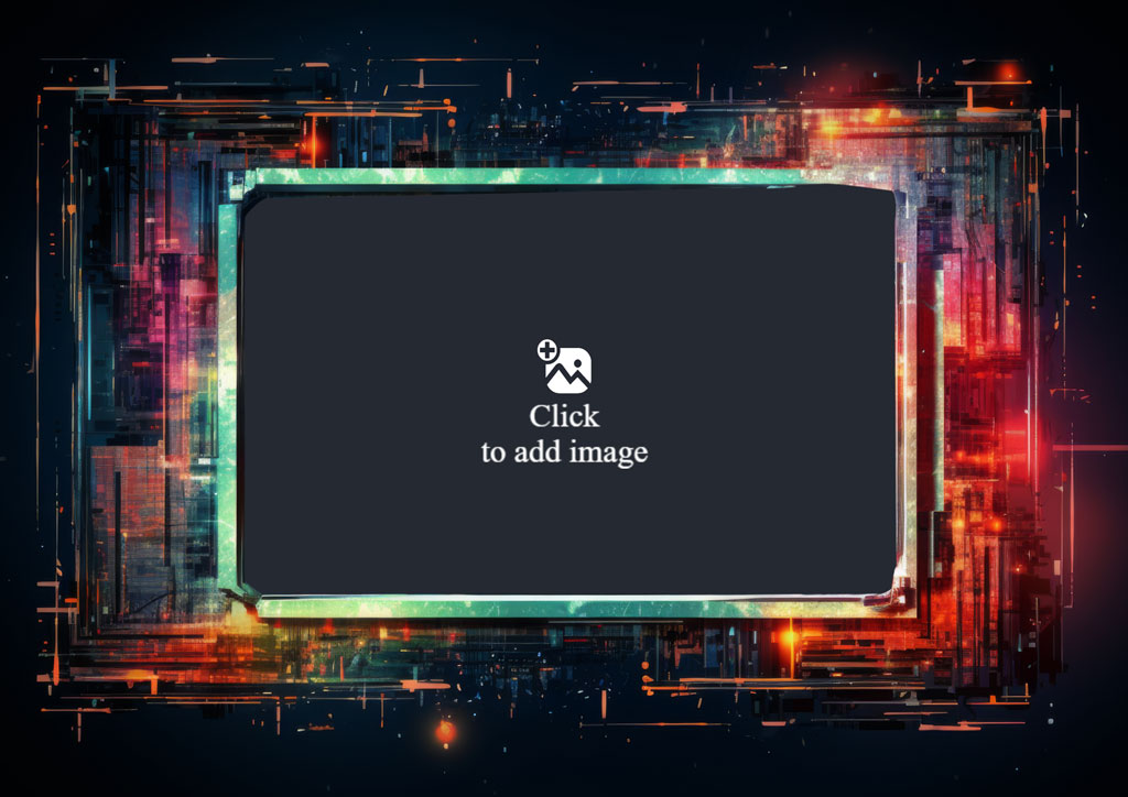 Glowing screen with a glitch art design and abstract background